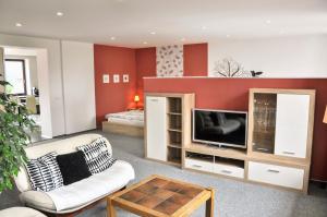 TV a/nebo společenská místnost v ubytování Apartmány Fišerovi