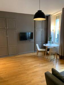 TV a/nebo společenská místnost v ubytování Apppartement des sacres de reims