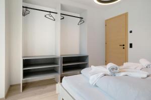 Postel nebo postele na pokoji v ubytování Haus Weinblick Apt 5