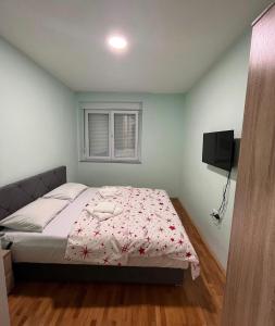 - une chambre avec un lit et une télévision dans l'établissement Stan na dan Milena, à Trebinje