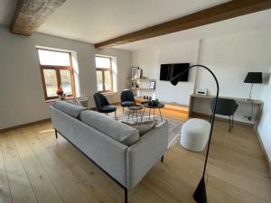 Televiisor ja/või meelelahutuskeskus majutusasutuses Gîte de charme bord de Meuse