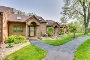 a home with a pathway leading to a house at Family-Friendly Galena Rental Golf Course Access! in Galena