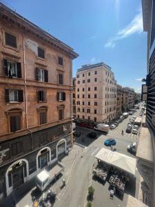 an aerial view of a city street with buildings at Roma Palace in Rome