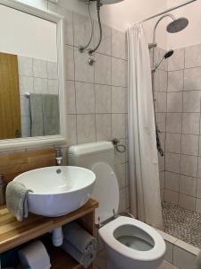 W łazience znajduje się toaleta, umywalka i prysznic. w obiekcie Apartment D2 4U w mieście Zadar