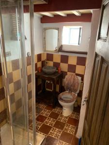 een badkamer met een toilet en een wastafel bij Casa Nayib in Vejer de la Frontera
