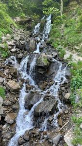 a stream of water flowing down a rocky hillside at Azaliya in Lazeshchyna