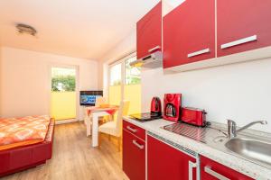 Kuchyň nebo kuchyňský kout v ubytování Appartementhaus mit Balkon im Ostseebad Göhren VM
