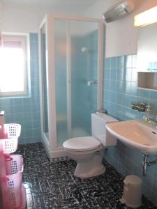 ein Bad mit einem WC und einem Waschbecken in der Unterkunft Casa Foletta in Cugnasco