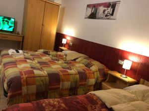 pokój hotelowy z dwoma łóżkami i telewizorem w obiekcie Agriturismo il Podere w mieście Vedelago