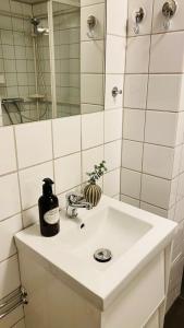 Koupelna v ubytování Sundsvall By M - Basement Studio + 9 fotografií