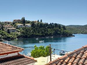 a view of a river with houses and trees at Villa Emily in Syvota