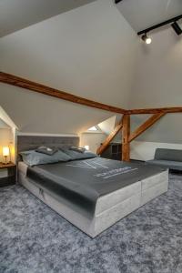 1 dormitorio con 1 cama grande en una habitación en Vila Vyšehrad en Český Krumlov