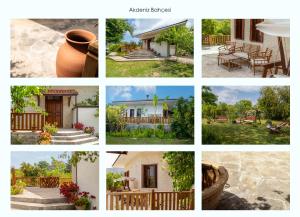 eine Collage von Bildern eines Hauses in der Unterkunft Kimera - Akdeniz Bahcesi Apart Hotel in Cıralı