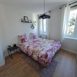 Łóżko lub łóżka w pokoju w obiekcie Appartement de charme Rouen