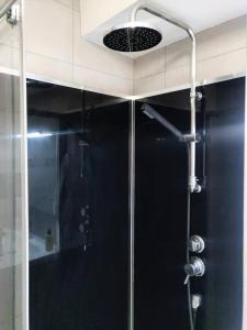 y baño con ducha y puerta de cristal. en Le Nogué - Idéal Couples - Charmant Cocon en Pau
