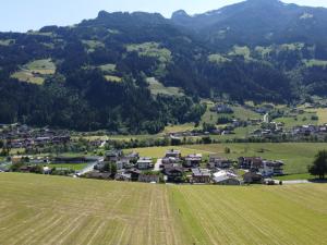 eine Luftansicht eines Dorfes auf einem Feld in der Unterkunft Apartment Neuner - MHO620 by Interhome in Hippach