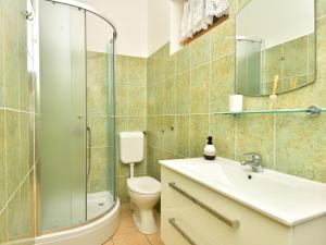 a bathroom with a toilet and a sink and a shower at Holiday Home Milka by Interhome in Anić +21 photos