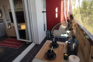 Posezení v ubytování CADUCÉE Studio climatisé balcon ensoleillé parking proche Montpellier