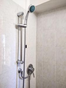 a shower with a shower head in a bathroom at Hotel Ristorante Miramonti in Consuma