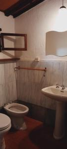 a bathroom with a toilet and a sink at All'Antico Silbule in Capolona