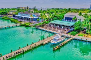 an aerial view of a marina with a boat at *NEW* The Surf Shack Jupiter! in Tequesta