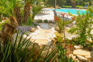 a garden with a swimming pool and some plants at B&B Tenuta Martinelli in Monopoli