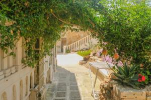 an alley with plants and flowers on a building at B&B Tenuta Martinelli in Monopoli