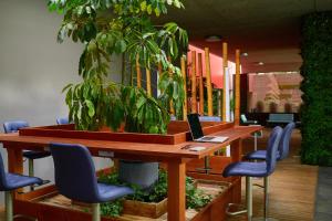a conference room with a table with a plant at Royal Antibes - Luxury Hotel, Résidence, Beach & Spa in Antibes