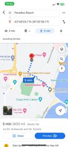 a screenshot of a google maps page with a map at Locatie buna la 2-3 min de plaja in Mangalia