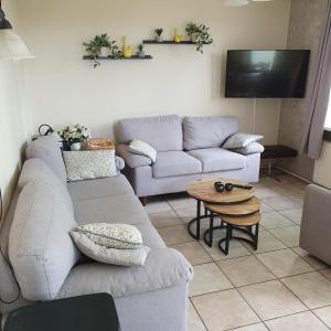 a living room with a couch and a table at Vinkie in De Waal