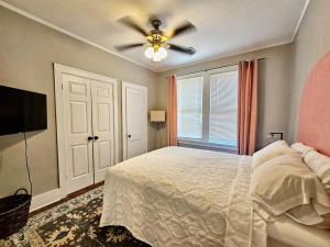 a bedroom with a bed and a ceiling fan at Cute stay in Memphis in Memphis