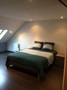 a bedroom with a large bed in a room at Chez Matthieu in Lannemezan