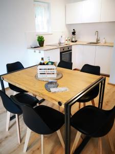 Kuchyň nebo kuchyňský kout v ubytování Ferienwohnung Lieblingszeit