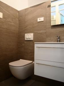 a bathroom with a toilet and a sink at Tony's Old Farm in Begunje na Gorenjskem