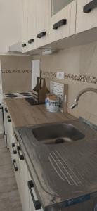 a kitchen counter with a sink in a kitchen at Guesthouse Nikoleta 2 in Kotor