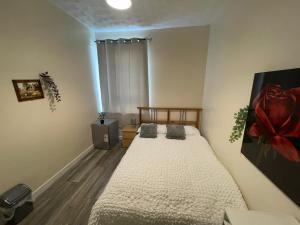 a bedroom with two beds and a window at Earls street Scotstoun, Glasgow in Whiteinch