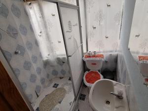 Koupelna v ubytování Hostal backpackers