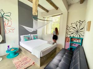 Ένα ή περισσότερα κρεβάτια σε δωμάτιο στο Freesoul Hostel