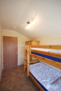 a bedroom with two bunk beds in a room at Residenz Meeresblick B2 in Rerik