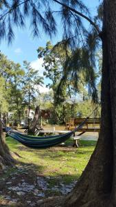 una hamaca en un parque entre dos árboles en La Dolce Vita en Tigre