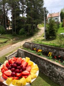 a plate of fruit on top of a table at Apartments Vuković in Žabljak