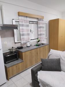 Kuchyň nebo kuchyňský kout v ubytování seaview chalkis