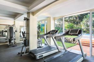 una palestra con due tapis roulant e due ellittiche di Four Points by Sheraton Arusha, The Arusha Hotel ad Arusha