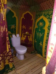 a bathroom with a toilet in a room at Sahara Berber Camp in Zagora