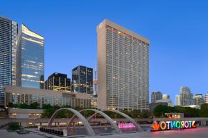 a view of a city skyline with tall buildings at Sheraton Centre Toronto Hotel in Toronto