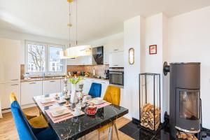 Η κουζίνα ή μικρή κουζίνα στο Apartment "Wikinger Exklusiv" - Haffresidenz