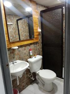 a bathroom with a toilet and a sink at Apartamento STYLE 2 in San Luis