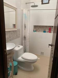 アノライマにあるLinda Casa Campestreのバスルーム(トイレ、洗面台、シャワー付)