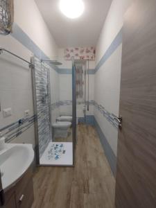a bathroom with a shower and a sink and a toilet at Blue Dream in Gaeta