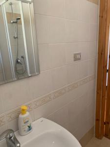 Mari-Mare Home في رودي غارغانيكو: حمام مع مرحاض ومرآة ومغسلة